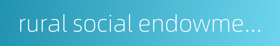 rural social endowment insurance system的同义词