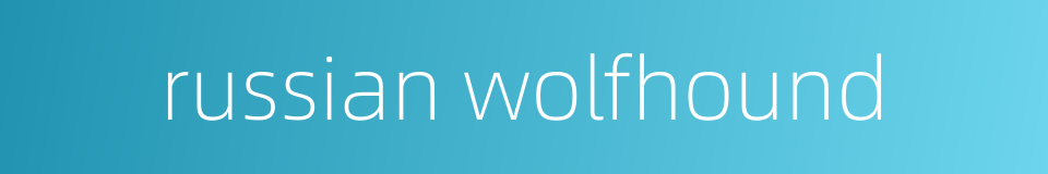 russian wolfhound的同义词