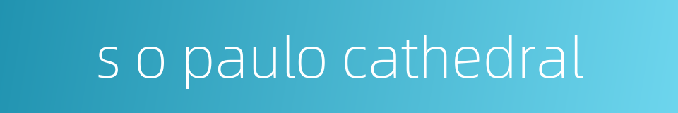 s o paulo cathedral的同义词