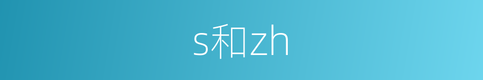 s和zh的同义词