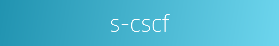 s-cscf的同义词