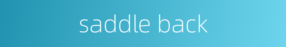 saddle back的同义词