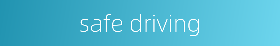 safe driving的同义词