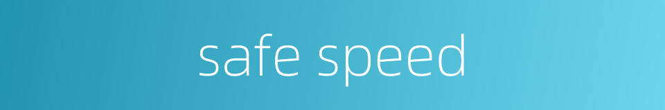 safe speed的同义词