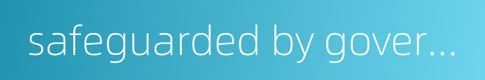 safeguarded by government的同义词