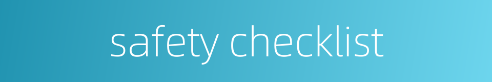 safety checklist的同义词