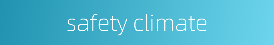 safety climate的同义词