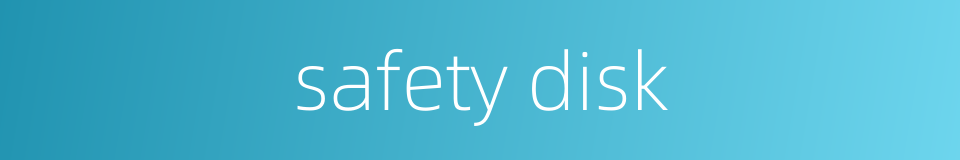 safety disk的同义词