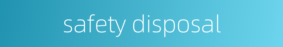 safety disposal的同义词