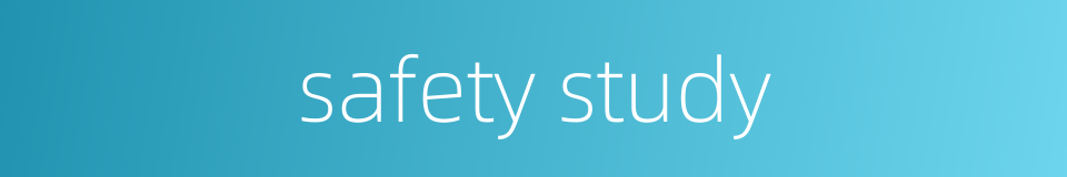 safety study的同义词