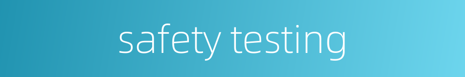 safety testing的同义词