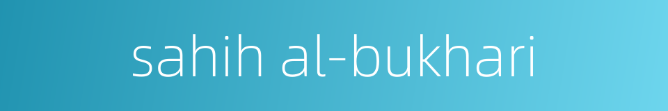 sahih al-bukhari的同义词
