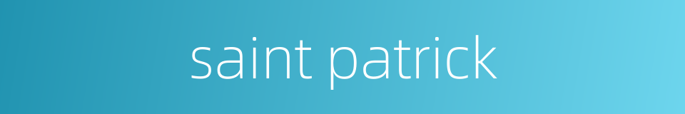 saint patrick的同义词