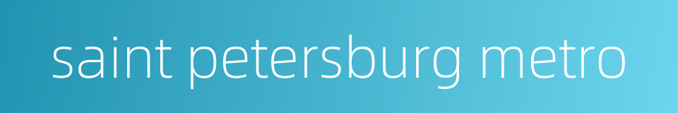 saint petersburg metro的同义词