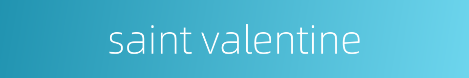 saint valentine的同义词