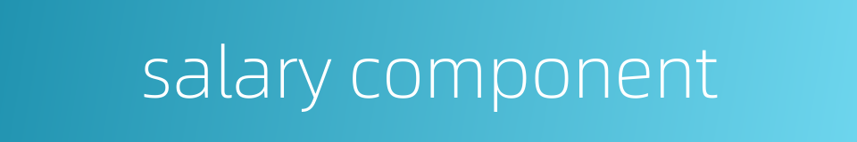 salary component的同义词