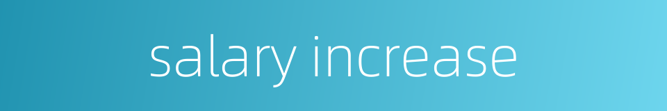 salary increase的同义词
