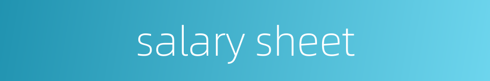 salary sheet的同义词