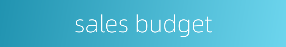 sales budget的同义词