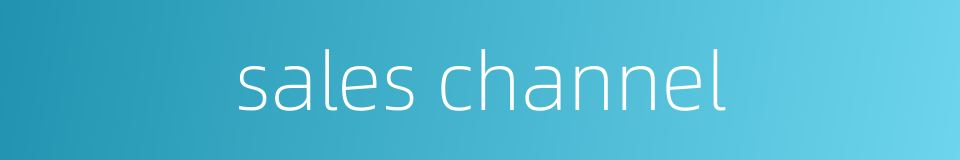 sales channel的同义词