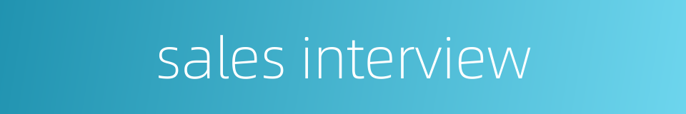 sales interview的同义词