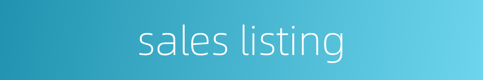 sales listing的同义词