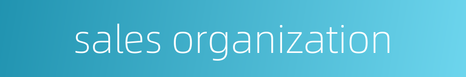 sales organization的同义词