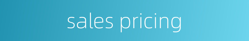 sales pricing的同义词