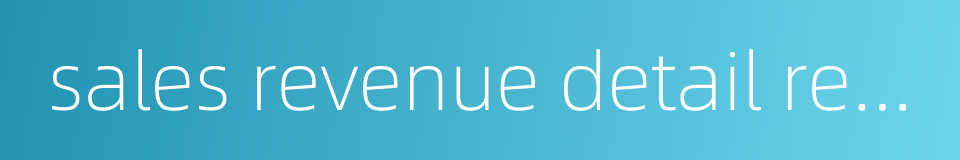 sales revenue detail report的同义词