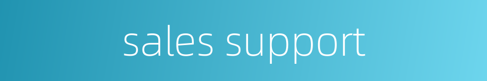 sales support的同义词