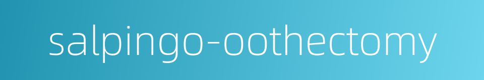 salpingo-oothectomy的同义词
