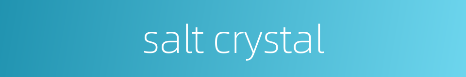 salt crystal的同义词