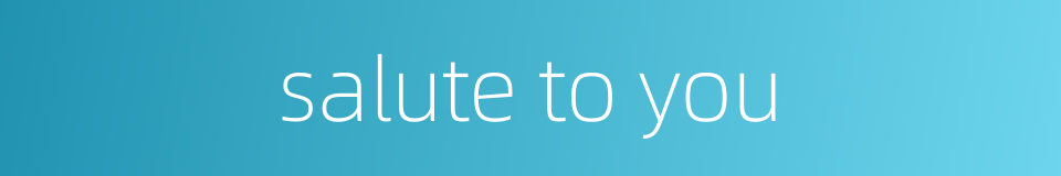 salute to you的同义词