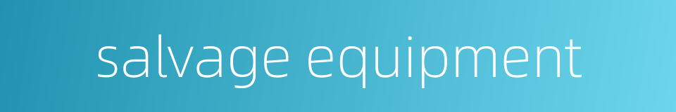 salvage equipment的同义词