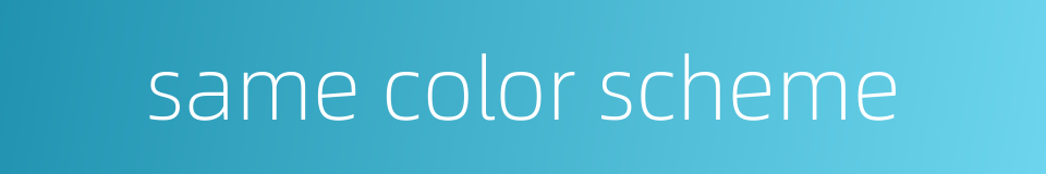 same color scheme的同义词