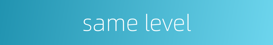 same level的同义词