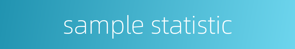 sample statistic的同义词
