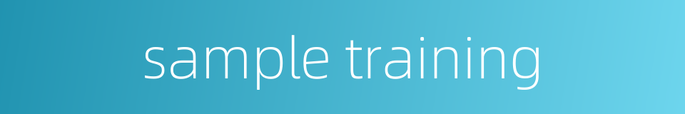 sample training的同义词