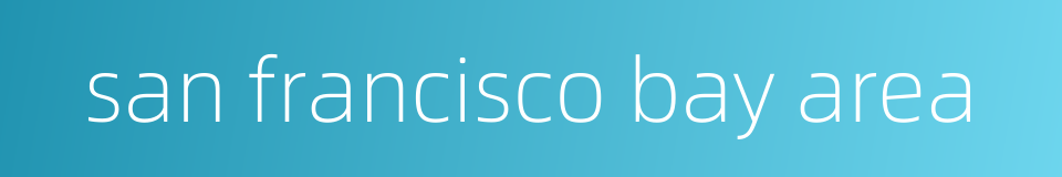 san francisco bay area的同义词