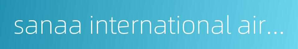sanaa international airport的同义词