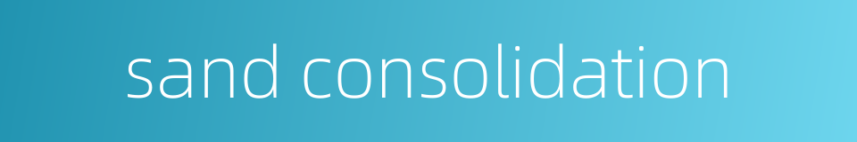 sand consolidation的同义词