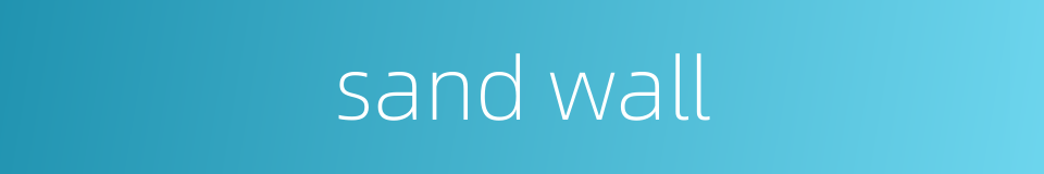 sand wall的同义词