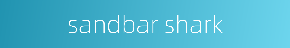 sandbar shark的同义词