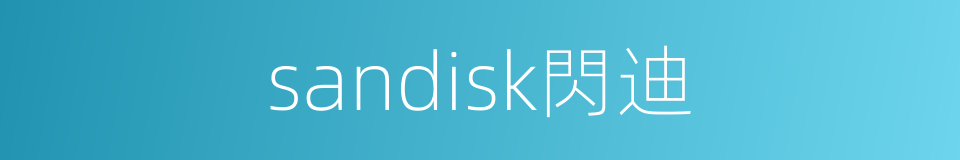 sandisk閃迪的同義詞