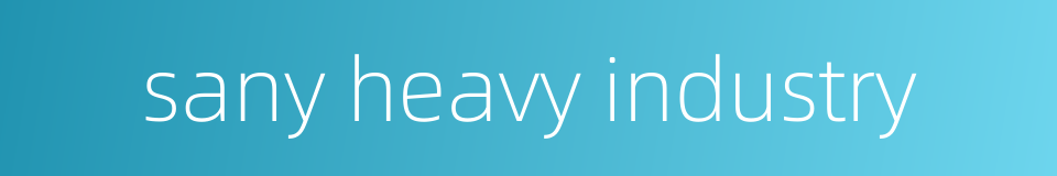 sany heavy industry的同义词