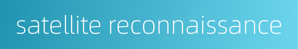satellite reconnaissance的同义词