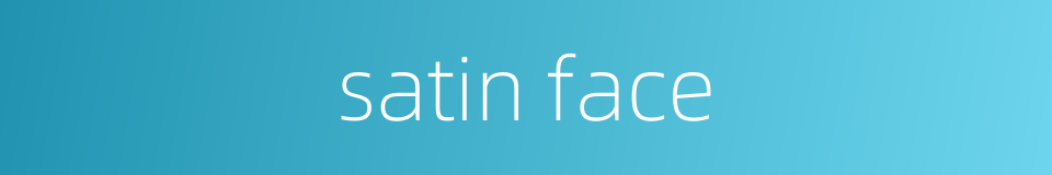 satin face的同义词