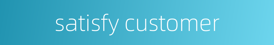 satisfy customer的同义词