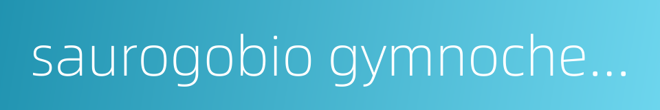 saurogobio gymnocheilus的同义词