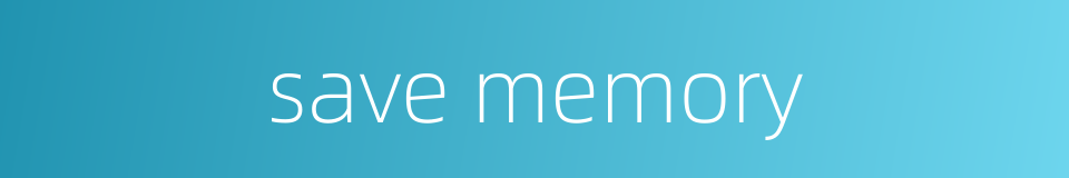 save memory的同义词